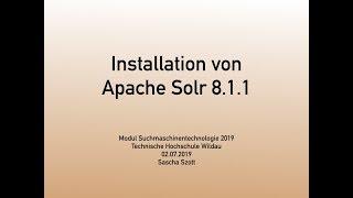 Apache Solr 8.1.1 Installation