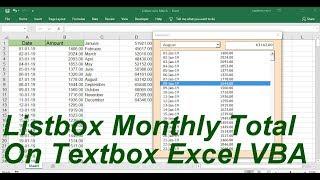 Listbox Monthly Total On Textbox Excel VBA