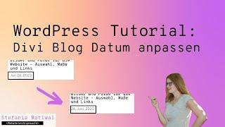 Divi Blog Datum anpassen