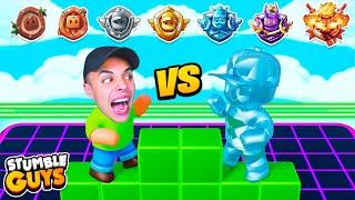 JUGUÉ 1VS1 contra CADA RANGO de STUMBLE GUYS (MADERA a CAMPEÓN)