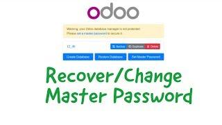 How to Recover/Change Master Password in Odoo