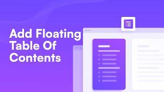 How to add a floating Table of Contents | Sticky Table of Contents in WordPress [2023]