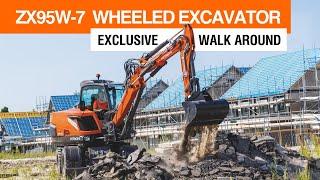 Take a tour around the Hitachi ZX95W-7 wheeled excavator