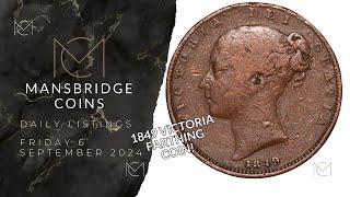 1849 Victoria Farthing Coin! - Daily Listings - Friday 6 September - Mansbridge Coins