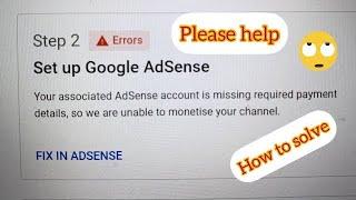 Fix in Adsense Step 2 error problems | Step 2 adsense error