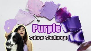 Painting using only PURPLE  colour  |My Pets made it more challenging ‍️