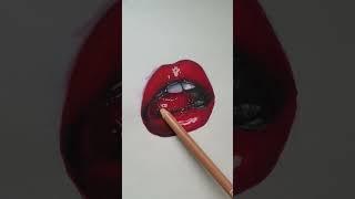 Drawing strawberry lips  || fionadrawer #shorts