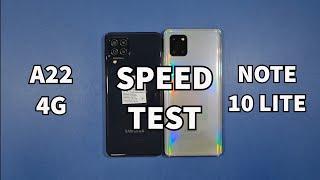 Samsung A22 4G vs Samsung Note 10 Lite Speed Test