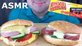 ASMR HOMEMADE SANDWICHES WITH SAUSAGE & CHEESE MUKBANG (EATING SOUNDS)