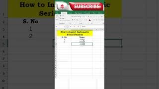 How to Generate Serial Numbers in Excel | Excel Tips & Tricks #exceltips #excel #shorts #trending