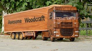 How to make Trailer Truck DAF XF (2021) Out of Wood | ASMR Woodworking