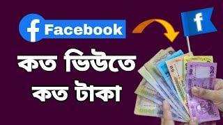 ফেসবুকে কত ভিউতে কত টাকা দিয়ে থাকে | Facebook Koto Views Koto Taka | ফেসবুক থেকে টাকা ইনকাম