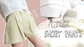 DIY Tuck short pants tutorial Vol.058　タックショートパンツ