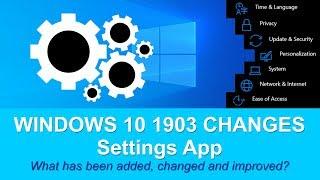 Microsoft Windows 10 1903 Changes: Settings App