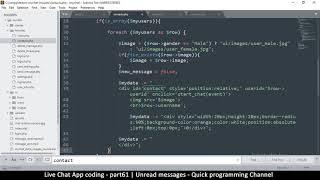 Live chat app | Part61 Show unread messages | Javascript, AJAX, HTML, CSS, JSON, PHP, MYSQL Tutorial