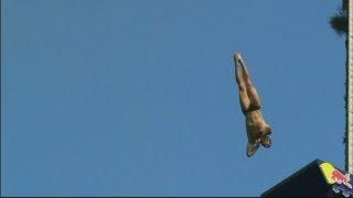 Cliff diving world series: Daring jumps from platform over Lake Garda