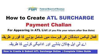 How to Create ATL Surcharge Payment Challan | FBR  | For Tax Year 2019 - 2020