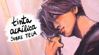 PINTANDO COM TINTA ACRÍLICA SOBRE TELA