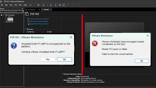 Fix VMware virtualization errors "intel vt-x/ept is not supported / module hv power on failed"