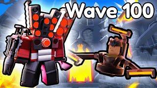 I BEAT WAVE 100 With KNIFE TITAN SPEAKERMAN... (Toilet Tower Defense)