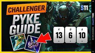 CHALLENGER Pyke SOLO CARRY Guide - How To Play Pyke In Season 11