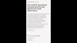 The EnMAP Spaceborne Imaging Spectroscopy Mission for Earth Observation | RTCL.TV