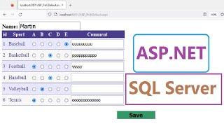 Asp.net project:  How to create poll using asp.net with SQL server database