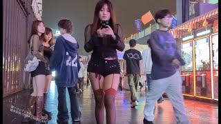 蕾丝吊带之美，实拍广州迷人夜生活、迷人的姑娘！[Night walk-4K Guangzhou] - Party Pier & Pazhou (September 12, 2024)