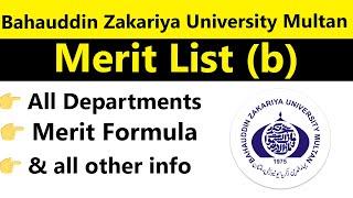 Merit List Part 2 for All Programs at Bahauddin Zakariya University Multan (BZU)