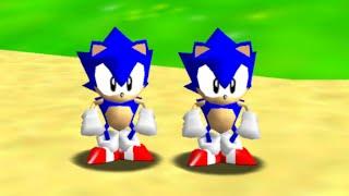 Sonic in Mario 64 (2 Players) - Full Game 100% Walkthrough