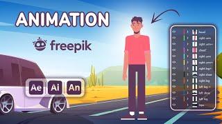 Freepik Vector Animation Tutorial | Vector File | After Effects  |  Illustrator  | Adobe Animate