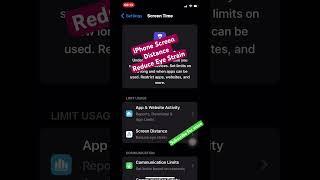 iPhone Screen Distance option 
