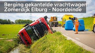 Berging vrachtwagen in sloot Zomerdijk tussen Elburg en Noordeinde Gld - ©StefanVerkerk.nl