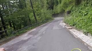 Bicycle riding down Sljeme road