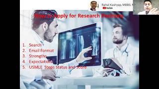 How to Apply for Research Positions in US:  Dr  Kashyap