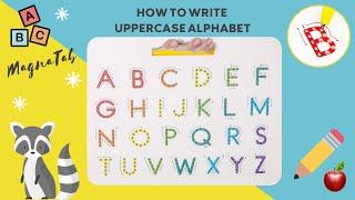 How to Write UPPERCASE Letters for Children - Teaching Writing ABC for Preschool - Alphabet for Kids