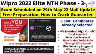 Wipro 2022 Elite NTH Phase - 3 Exam Date Out Now | Cut-off? -Ve Marking? Free Preparation Resources