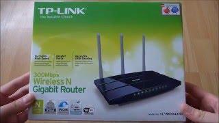 Wireless router TP-LINK TL-WR1043ND v2/v3 unboxing, audio: English