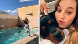 Girl Saves Dog From Drowning In Pool