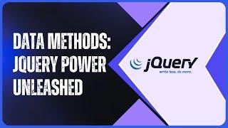 Data Methods - Advance jQuery-Web Development