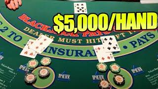 $5,000/HAND BLACKJACK LIVE FOR THE FIRST TIME AT AMERICAN PLACE CASINO!! #blackjack