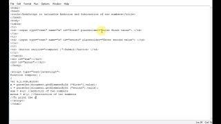 JavaScript to calculate Addition and Subtraction of two numbers