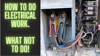 How to to basic electrical and what not to do. Residential wiring at its worst.
