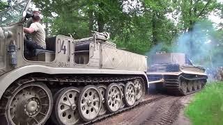 A mighty Sd.Kfz. 9 "FAMO" half-track towing a TIGER Tank #ww2 #panzer #history