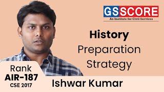 Highest Score in History Optional 316 Marks, History Preparation Strategy by Ishwar Kumar Rank 187