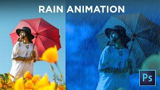 How to make Rain Gif Animation in Adobe Photoshop | Easy step by step frame Animation