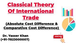 Classical Theory Of International Trade (Absolute Cost Difference  And Comparative Cost Difference)