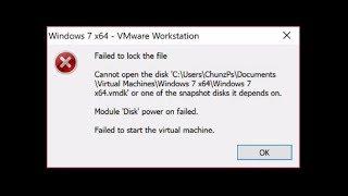 How to fix Failed to lock the file, Module 'disk' power on failed VMware