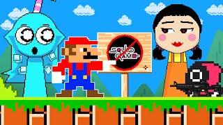 Mario and Aqua Sprunki. But Squid Game Are Banned Here  | MAPIX Mario Run