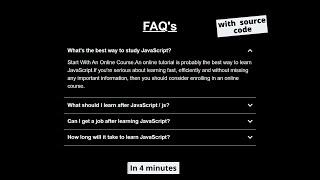 Responsive FAQ accordion dropdown | FAQ's using HTML, CSS & JavaScript